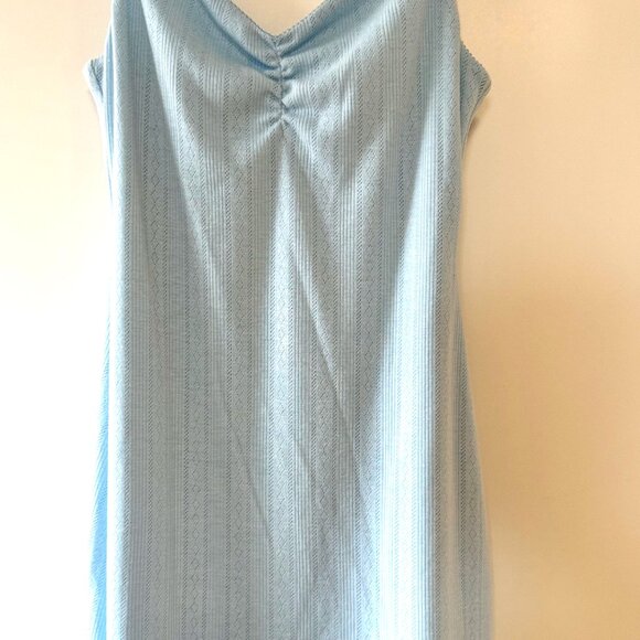 White Fox Light Blue Pointelle Mini Dress - Picture 4 of 7